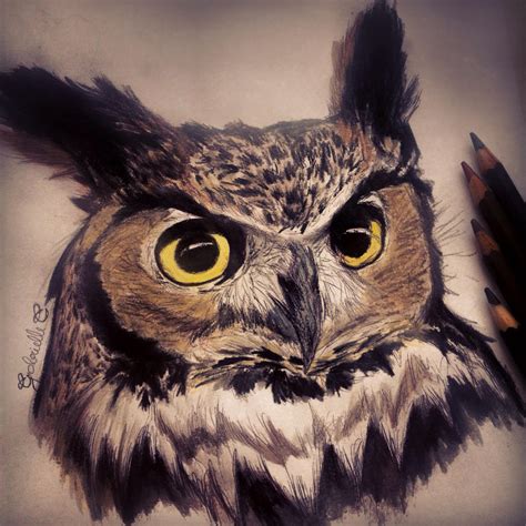 Great Horned Owl by GabrielleC-Drawings on DeviantArt