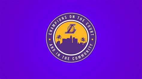 Lakers Champions Of The Court And In The Community Logo Basketball HD ...