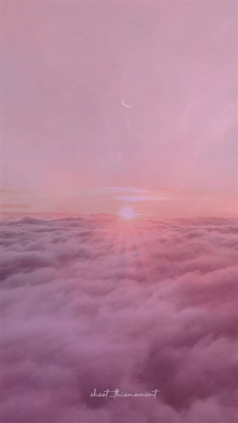 Sunrise, aesthetics, clouds, cloudscape, cosmic, crescent, crescent moon, dream, HD phone ...