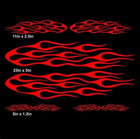 LOT of 4 PAIR FLAME FAST CAR TRUCK AUTO VINYL DECAL STICKER SIZE 5in 11in 23in #NB | Vinyl for ...