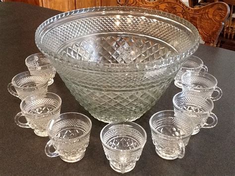 Vintage Wexford Punch Bowl Also 12 Punch Cups by AntiquesByGranny