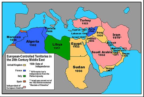 Independence of European-Controlled Territories in the 20th Century ...