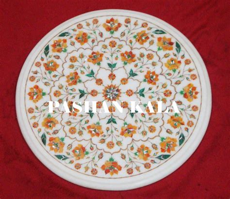 White Marble Top Table, Round, 20 Mm Approx at best price in Agra | ID: 2500366062