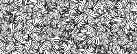 Abstract black white coloring leaf floral flower pattern vector ...