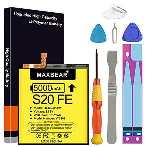 Galaxy S20 FE Battery, (Upgraded) MAXBEAR 5000mAh Li-Polymer ...