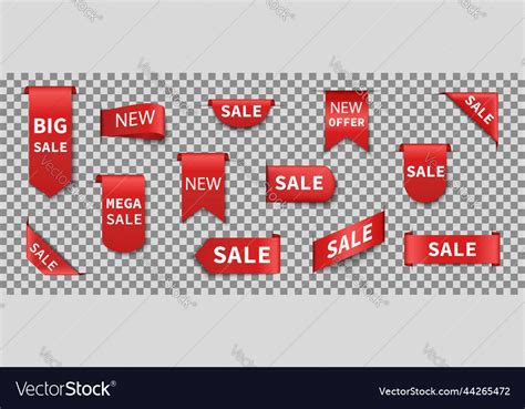 Sale ribbon red ribbons with mega new Royalty Free Vector