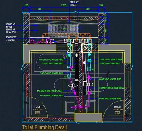 Toilet plumbing cad dwg detail download – Artofit