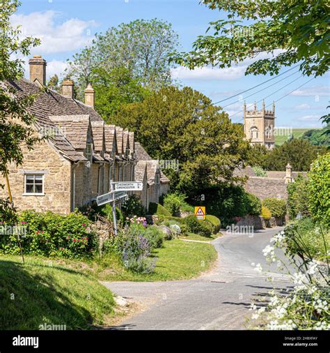 The Cotswold village of Withington, Gloucestershire UK Stock Photo - Alamy