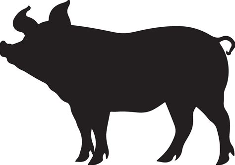 Pig Silhouette Vector Illustration White Background 41163900 Vector Art ...