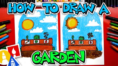 How To Draw A Garden - Art For Kids Hub