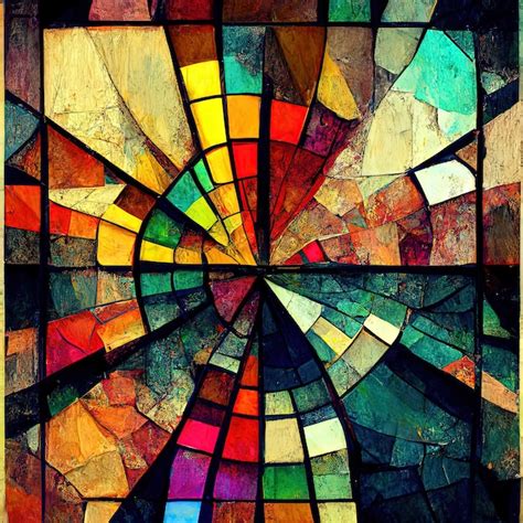 Premium AI Image | Abstract mosaic window illustration stained glass ...