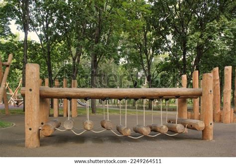 Rope Bridge Outdoor Modern Children Wooden Stock Photo 2249264511 ...