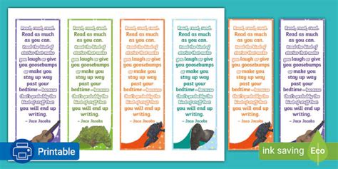 Printable Bookmarks | Jaco Jacobs | World Book Day