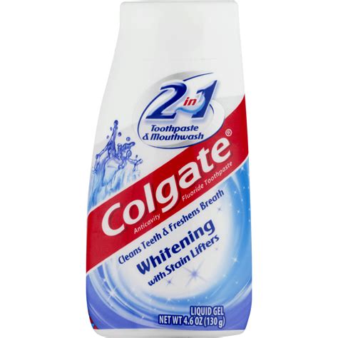 Colgate 2-in-1 Whitening Toothpaste Gel and Mouthwash - 4.6 Ounce ...