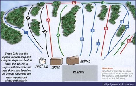 Seven Oaks Piste Map / Trail Map