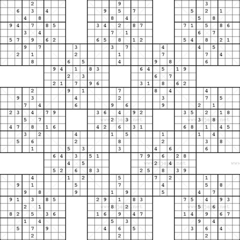 Double Harakiri Sudoku X - Free Printable Samurai Sudoku | Free Printable