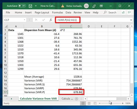 How to Calculate Variance in Excel - Itechguides