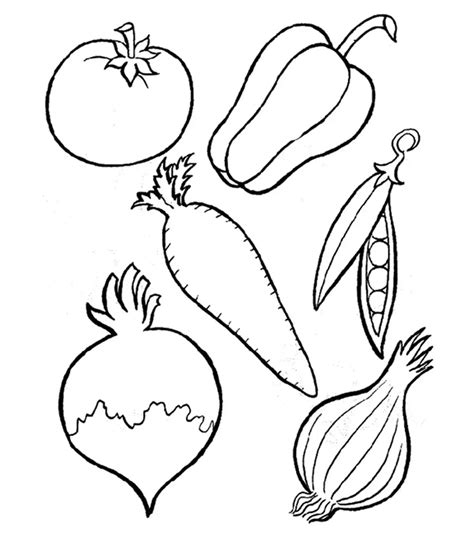 Printable Fruits and Vegetables Coloring Pages for Kids