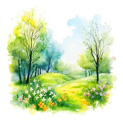 Premium Vector | Nature watercolor painting