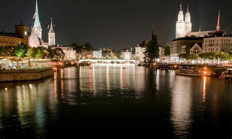 Limmat River at Night, Zurich, Switzerland - Ed O'Keeffe Photography