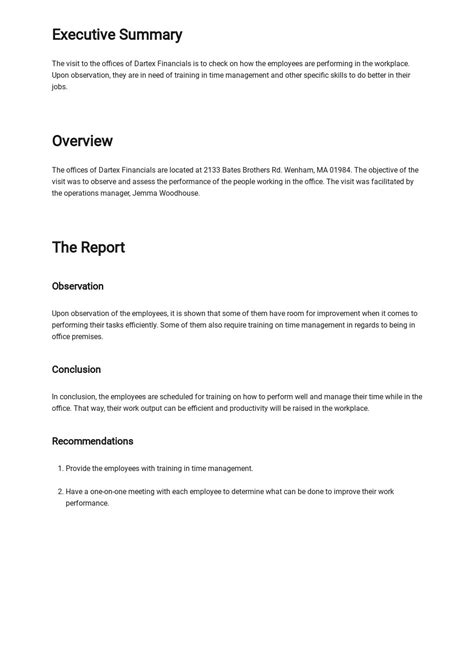 Site Visit Report Template [Free PDF] - Word (DOC) | Apple (MAC) Pages