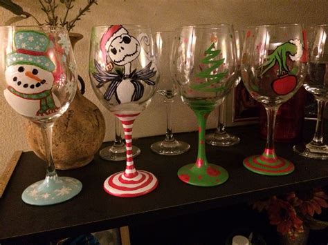 Pin by Alisha Landgraf on Christmas themed wine glass | Christmas wine ...