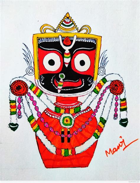 Great Pencil Color Of Lord Jagannath - Desi Painters