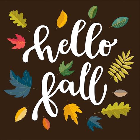 Premium Vector | Hello fall, autumn quote