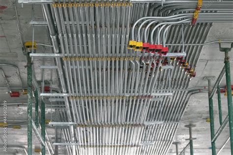 Typical installtion for electrical conduit in construction building ...