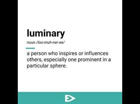 How to Pronounce Luminary | Definition | Example - YouTube