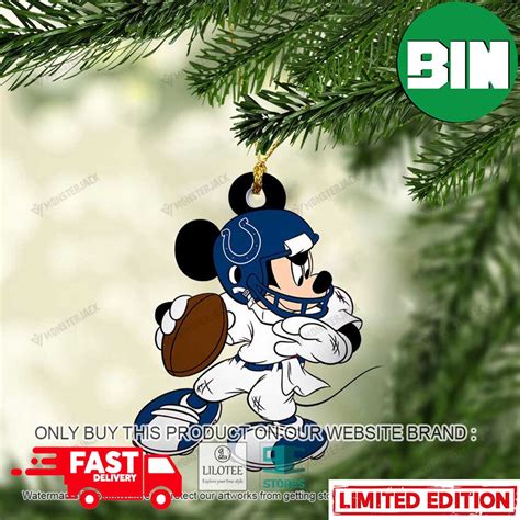 Mickey Mouse NFL Indianapolis Colts Christmas Tree Decorations Ornament - Binteez