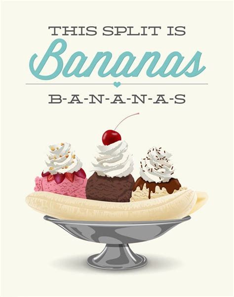 Banana Split Kitchen Print This Split is Bananas Funny - Etsy | Banana split, Kitchen prints ...