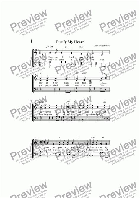 Purify My Heart - Download Sheet Music PDF file