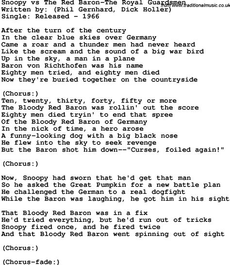 Snoopy Song - Original lyrics of snoopy song by hans teeuwen. - Dosty Points