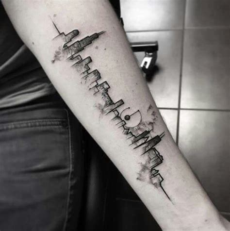 City skyline tattoo | Nghệ sĩ xăm hình, Hình xăm cánh tay, Xăm