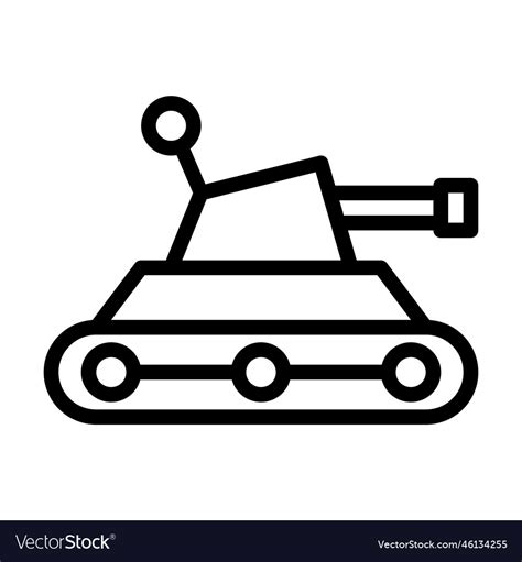 Tank icon outline style military army element Vector Image