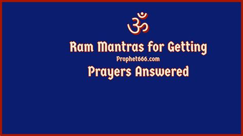 Ram Mantras for Getting Prayers Answered