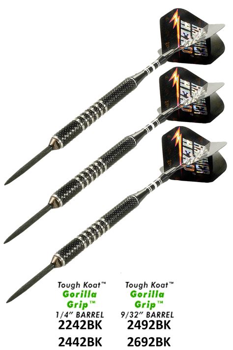 Hammerhead Steel Darts - Black/Silver Tough Coat - Coarse Knurled Grip Barrel @ Loria Awards