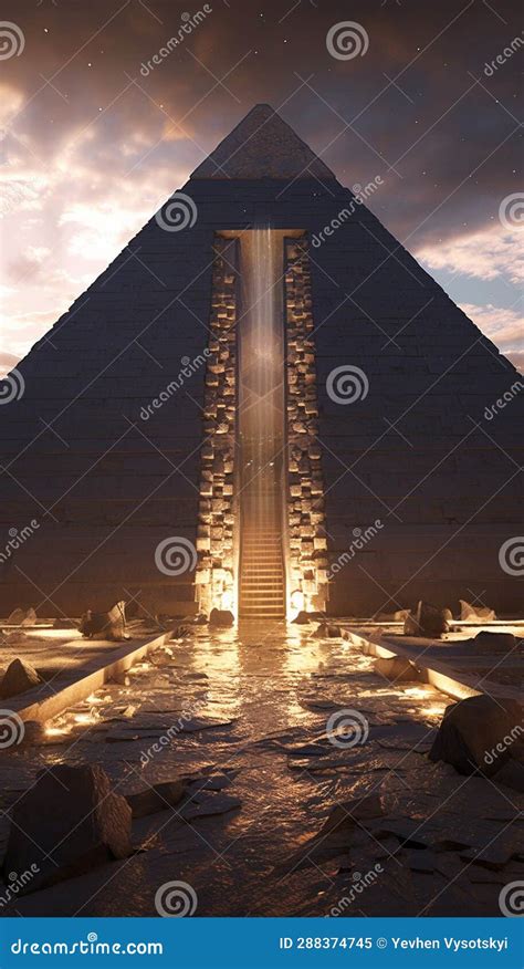 Great Pyramid of Giza in the Night Stock Illustration - Illustration of darkness, nature: 288374745