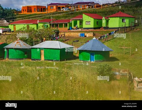 Houses and huts in the Eastern Cape of South Africa during summertime Stock Photo - Alamy