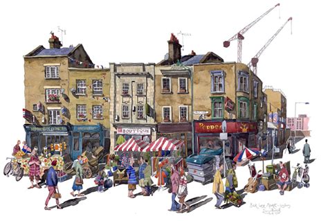 Limited edition print of Brick Lane Market, London