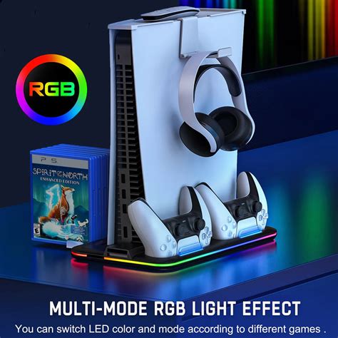 PS5 Stand Cooling Station with RGB Light - obogame