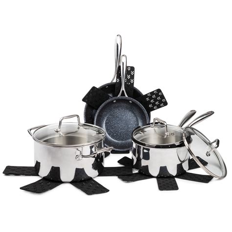 Thyme & Table Non-Stick 12-Piece Cookware Set Tri-Ply Stainless Steel – Walmart Inventory ...