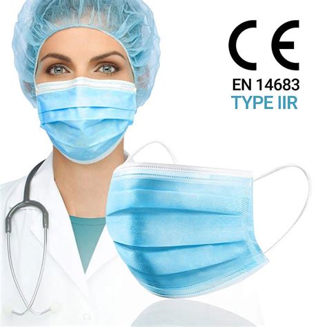 3 Ply Disposable Medical Face Masks - EN 14683 TYPE IIR (Box of 50) | WWSM-3PLYMED-MASK | Workwear S