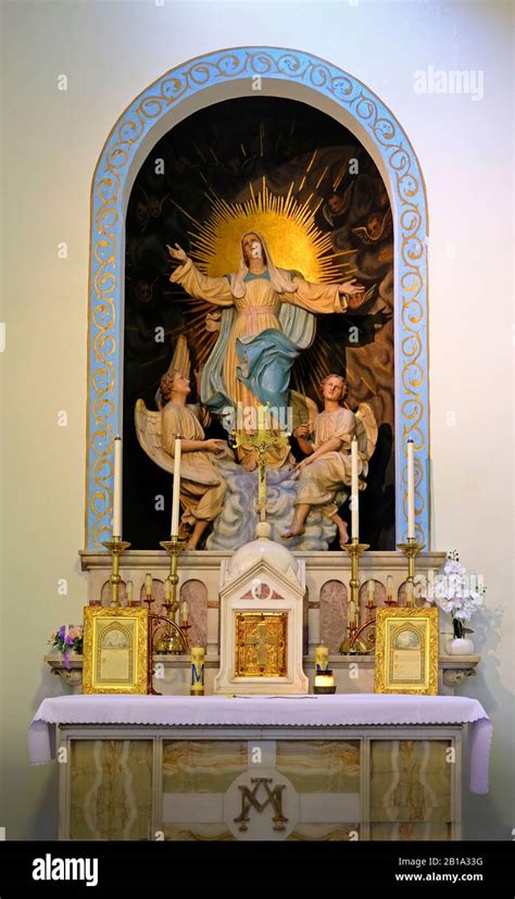 Altar to the Blessed Virgin Mary in The Cardinal Newman University Church Dublin Stock Photo - Alamy