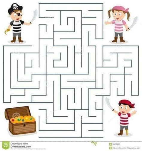 Pin by Kira Dreistadt on Pensamiento matemático | Mazes for kids, Pirate activities, Pirate treasure