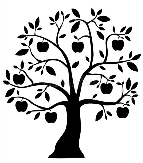 Decorative Black Apple Tree Illustration