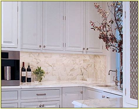 Carrara Marble Subway Tile Kitchen Backsplash - Best Home Design Ideas | Kitchen tiles ...