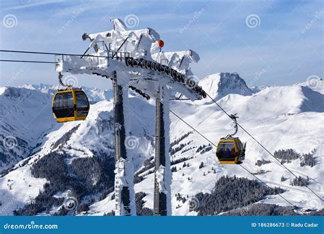 Ski Resort. Gondola Lift. Cabin of Ski-lift in the Ski Resort Stock Image - Image of alpine ...