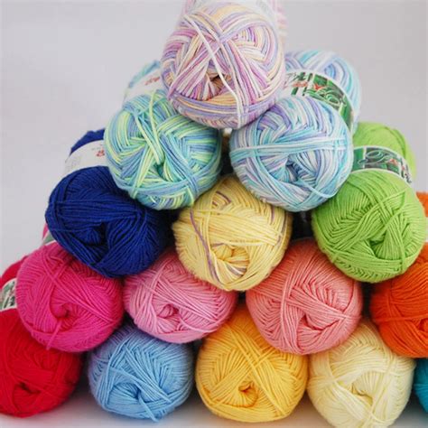 New 50g/ball Soft Bamboo Crochet Cotton Knitted Yarn For Hand Knitting Yarns handmade scarf hat ...